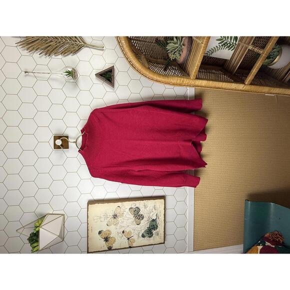 Maeve by Anthropologie Bright Red/Pink Crystal Tunic Sweater - Size - Small - Picture 2 of 7